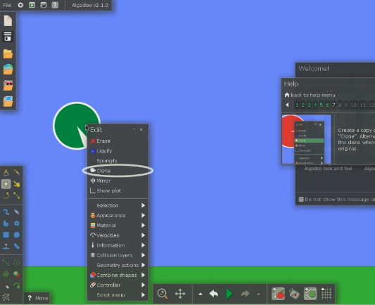 Algodoo illustratsioon